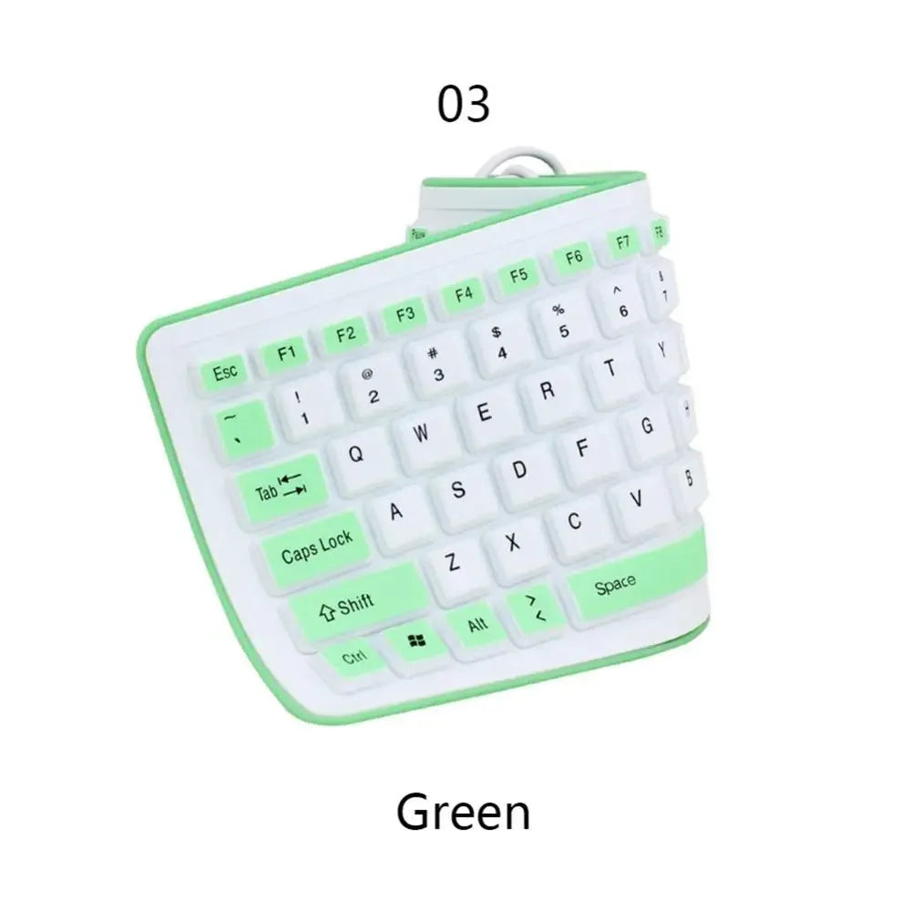 Portable Silicone Keyboard — Foldable Waterproof USB Computer Keyboard