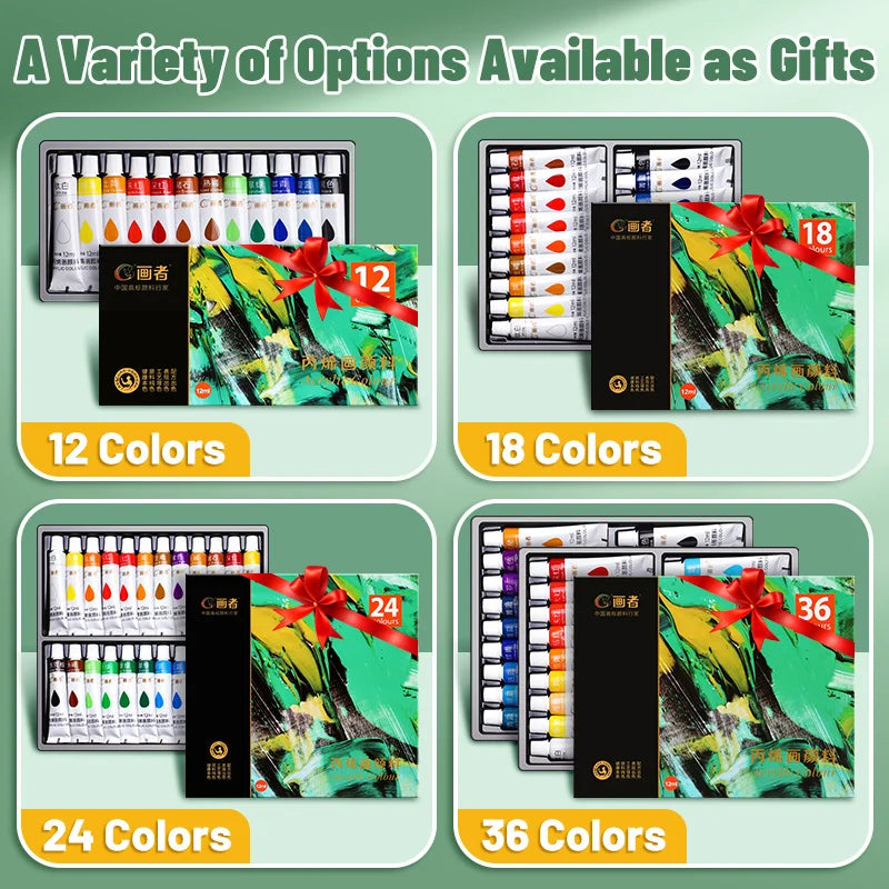 Vibrant Acrylic Paint Set — Multi-Surface DIY Art Kit for Canvas and Wood