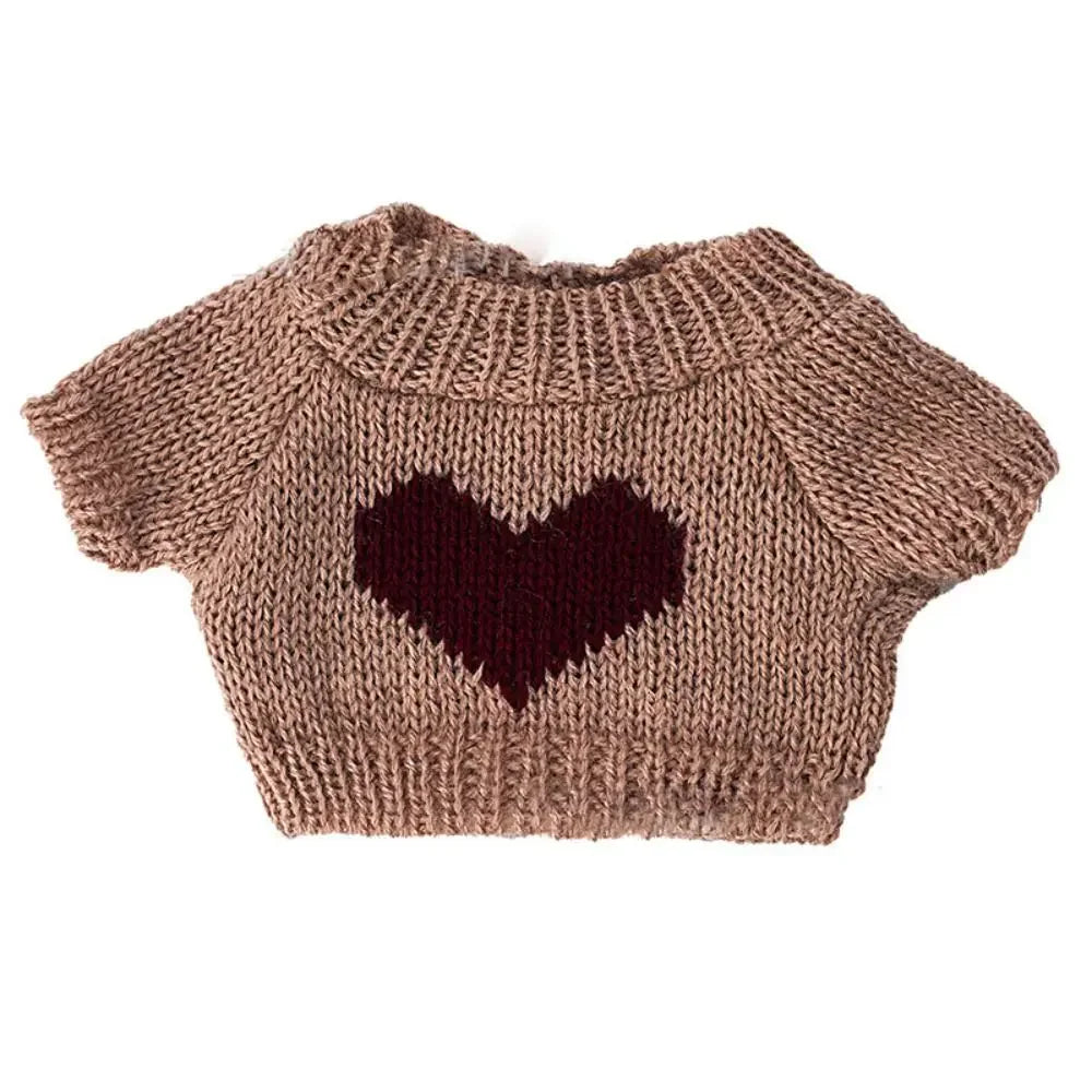 Knitted Doll Sweater — Warm Santa Claus Style Outfit for 20cm Plush Toys