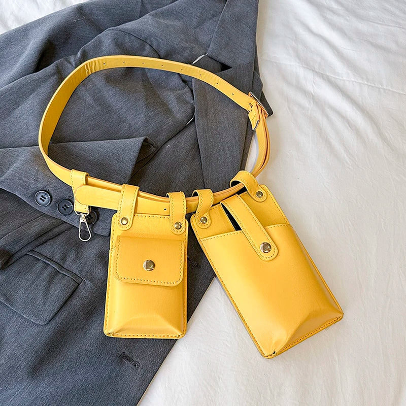 LXHYSJ Women's Leather Fanny Pack — Stylish Multi-Pocket Waist Bag
