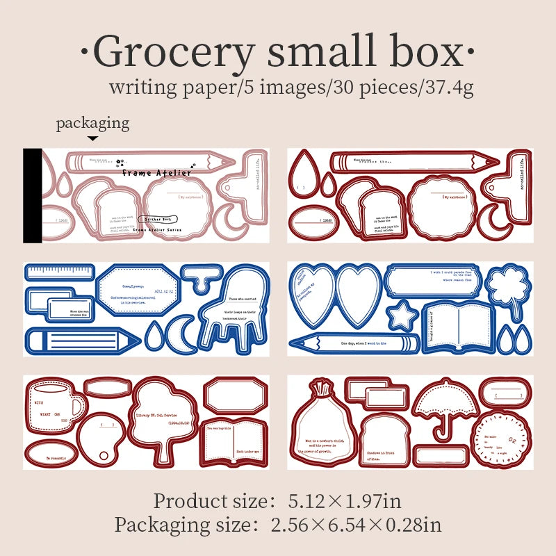 Vintage Border Frame Sticker Kit — 30 Pcs Large Scrapbooking Supplies