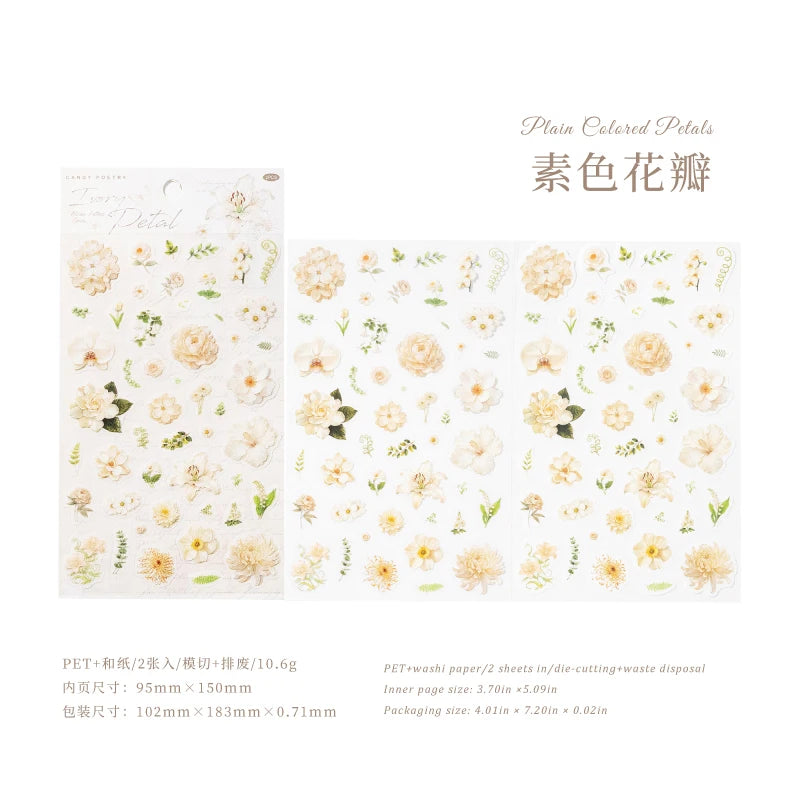 Large Floral Plant Stickers — Decorative Botanical Decals for Scrapbooking