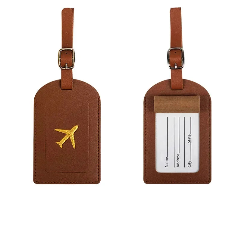 eTya PU Leather Luggage Tag & Passport Cover Set — Travel Identification Accessories