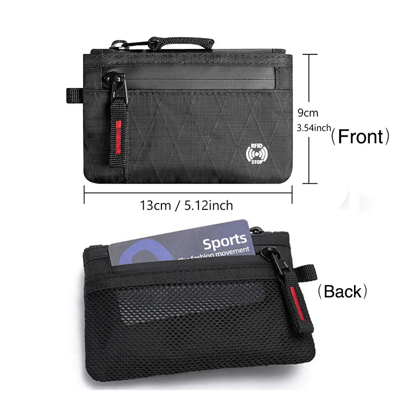 Waterproof RFID Blocking Travel Wallet — Anti-Theft Clutch with Wristband