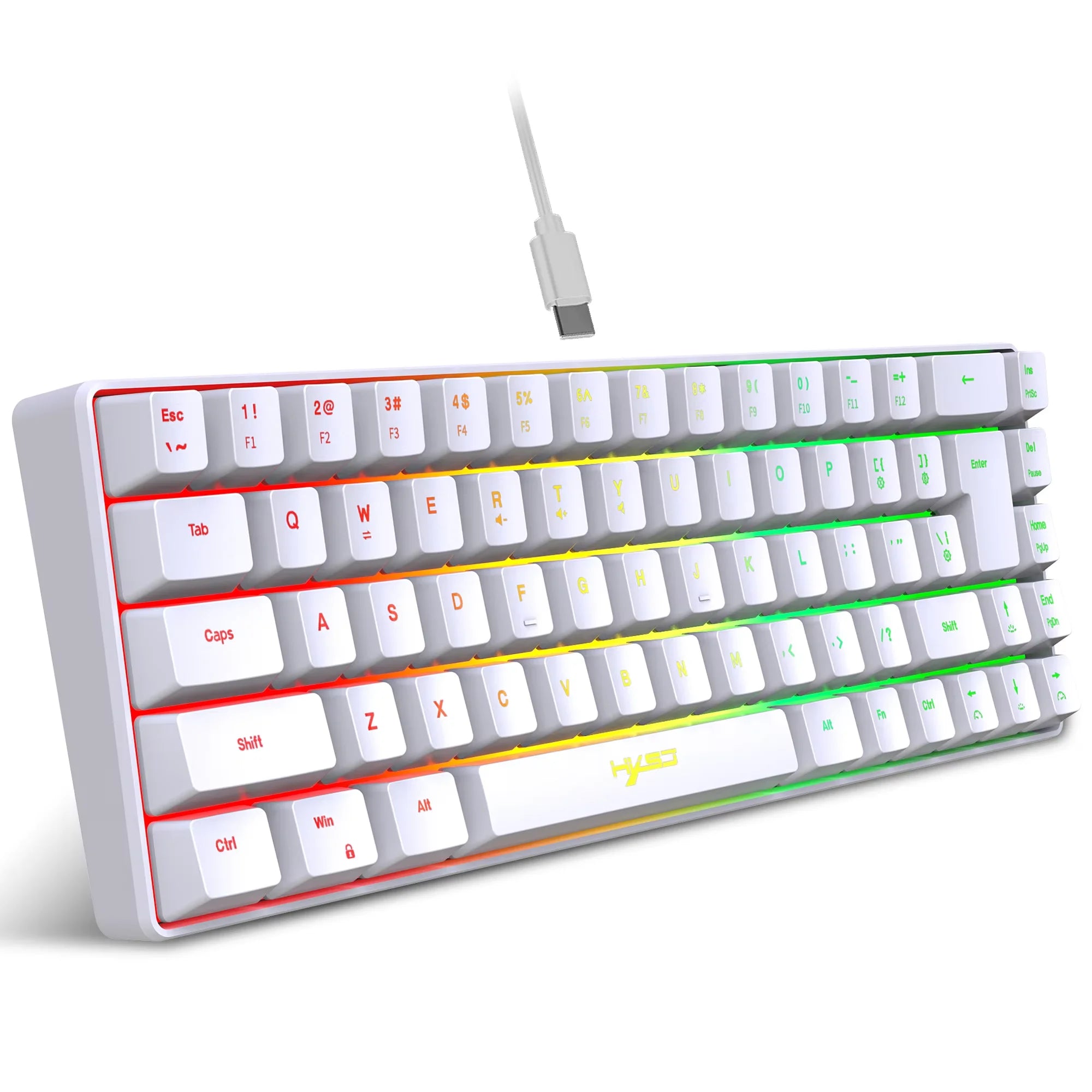 OBAME 61-Key Mechanical Mini Keyboard — Compact Wired RGB Gaming Keyboard