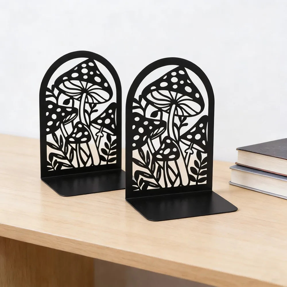 Modern Metal Bookends — Heavy Duty Decorative Support for Bookshelves