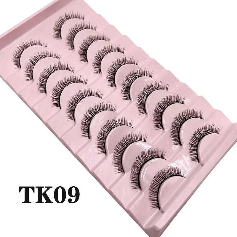 DINGSEN Dramatic False Eyelashes — Fluffy DD Curl Strip Lashes, 10 Pairs
