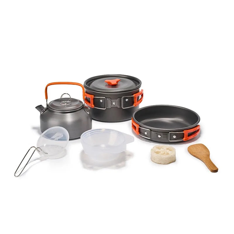 ISE MOUNT Camping Cookware Set — Lightweight Portable Pot and Pan Kit