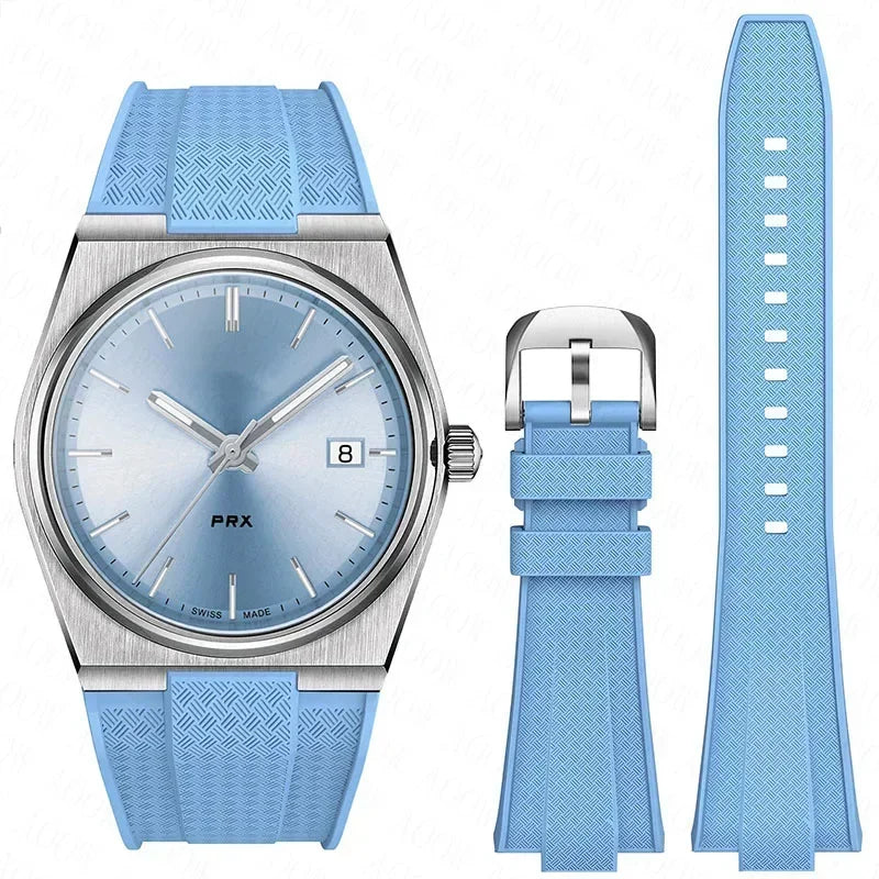 Silicone Quick Release Watch Band — Convex Rubber Bracelet for 40mm Men's Watches