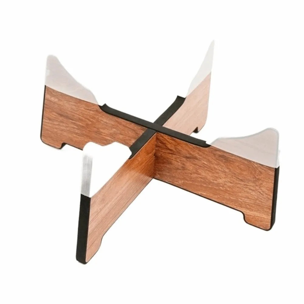 Wooden Hand Pan Drum Display Rack — Detachable Instrument Stand with Silicone Layer