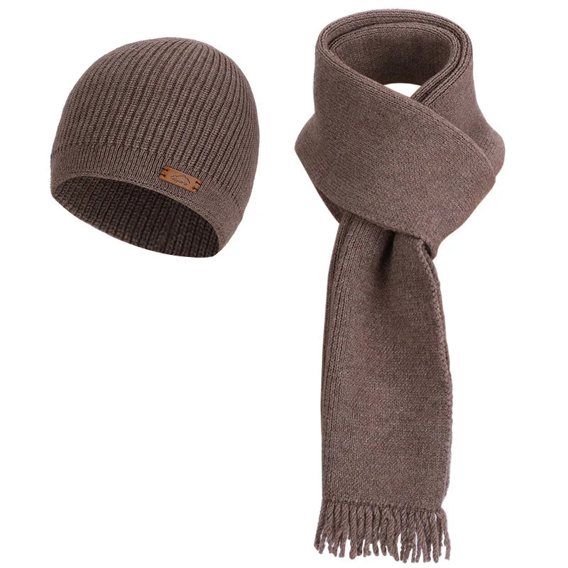 KINIJA Women's Winter Knit Set — Warm Plush Hat, Scarf & Gloves