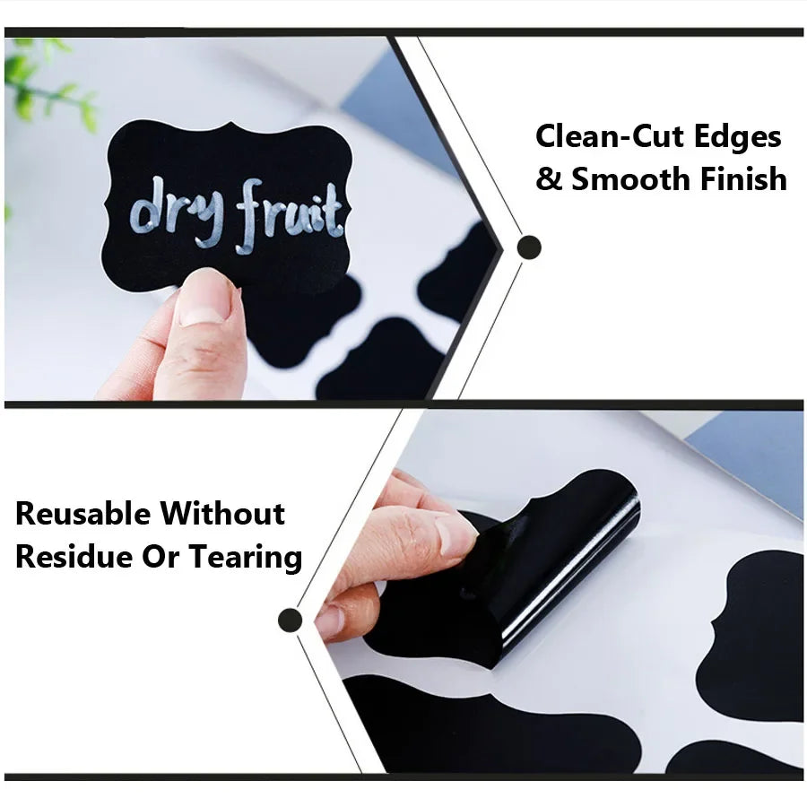 Waterproof Blackboard Stickers — Reusable Pantry & Spice Jar Labels