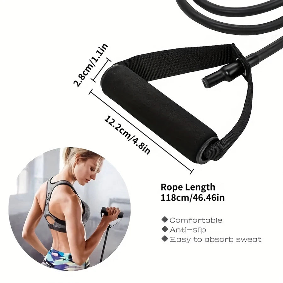 4-Level Resistance Band Set — Strength Training with Handles for Home Workouts