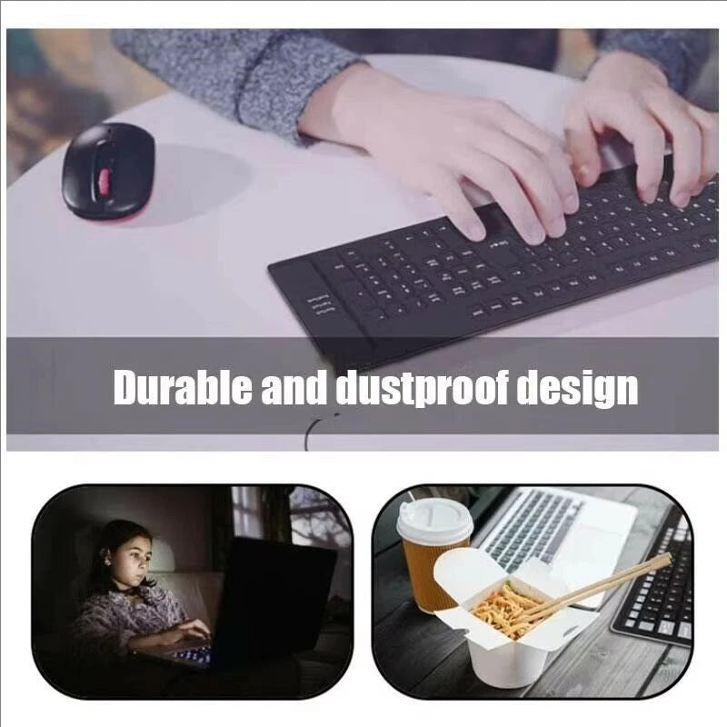 Jasoz Foldable Silicone Keyboard — Waterproof and Silent USB Wired Design
