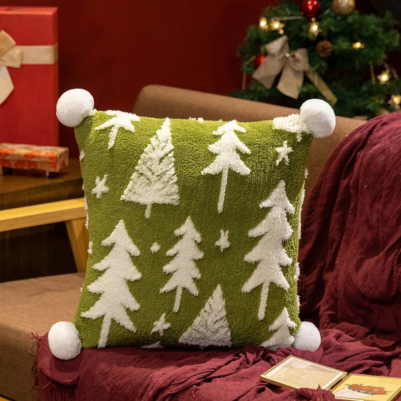 MIAOOWA Christmas Tree Plush Pillow — Soft Festive Throw Cushion for Holiday Decor