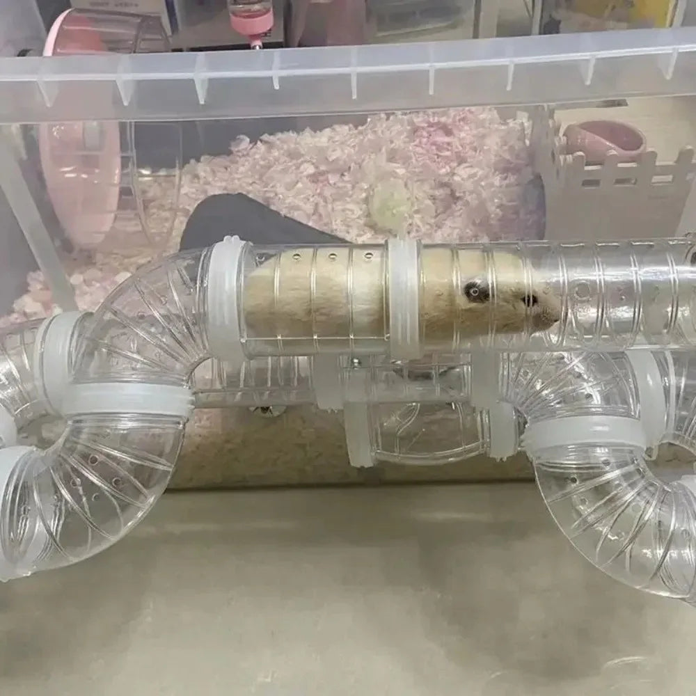 DIY Small Animal Tube Maze Set — Customizable Tunnel System for Cages