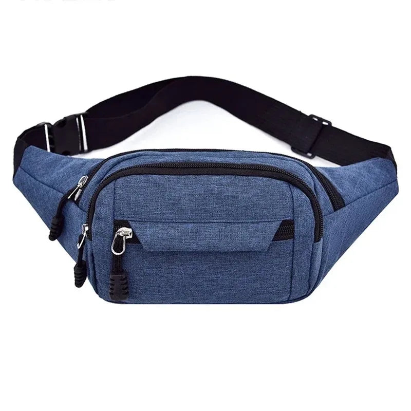 Unisex Canvas Waist Bag — Casual Crossbody Shoulder Pack for Sports