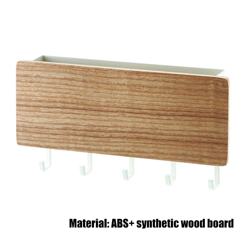 Bamboo Wall Hanging Key Holder — Multi-Hook Organizer for Home Decor