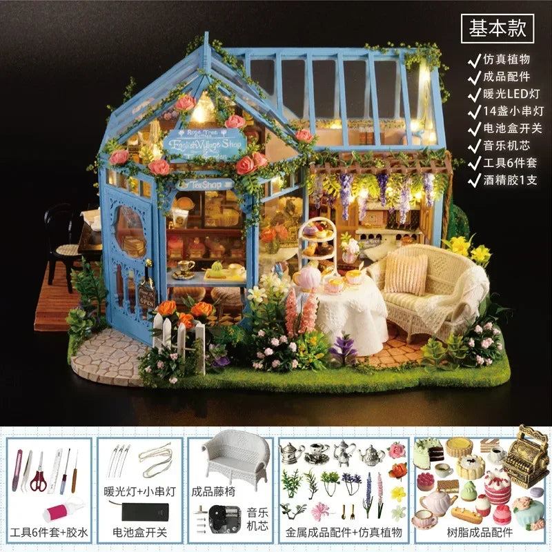 DIY Miniature Wooden House Kit — Immersive Adult Craft Project