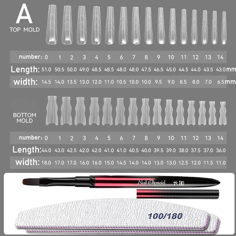 Sandwich Dual Nail Forms — Coffin and Almond Extension Molds