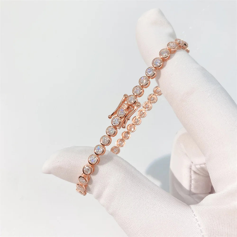 EWYA Moissanite Tennis Bracelet — S925 Sterling Silver Jewelry for Women