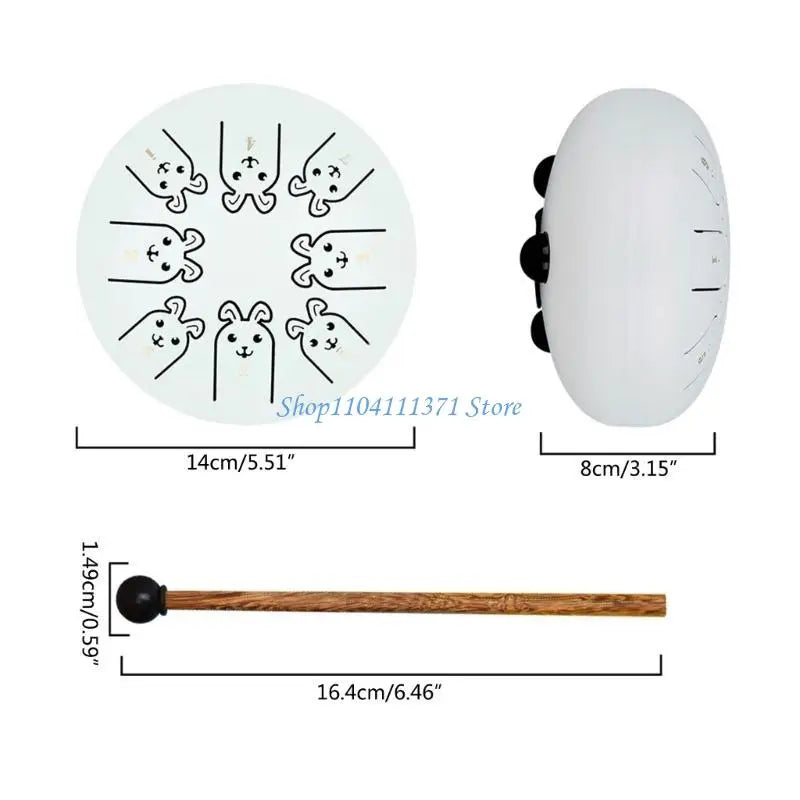 8-Tone Steel Tongue Drum — Musical Percussion Instrument for Beginners