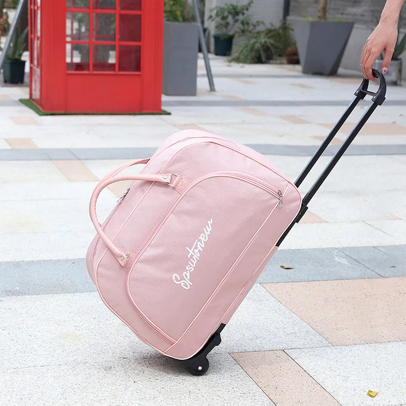 Felemi Foldable Trolley Duffle Bag — Large Capacity Travel Luggage