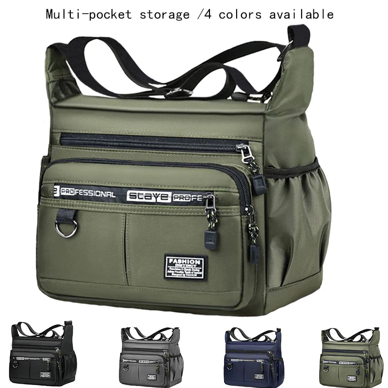 Men's Business Crossbody Bag — Multi-Pocket Professional Shoulder Bag