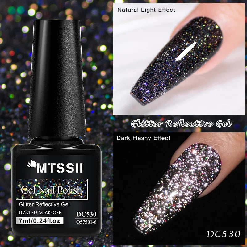 Mtssii Reflective Glitter Gel Nail Polish — Sparkling Holographic Effect