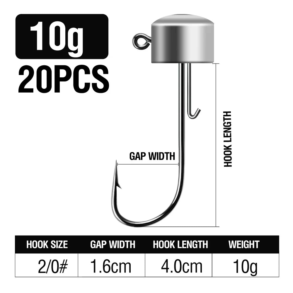 YIYUEQIANLI Ned Rig Jig Heads — High Carbon Steel Mushroom Hooks