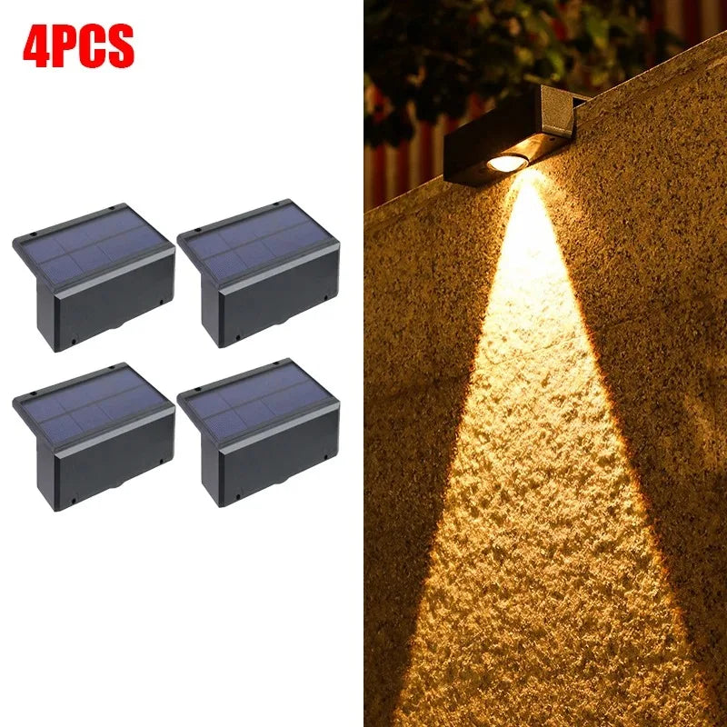 Solar Powered LED Wall Lamp — Waterproof Outdoor Garden Lighting
