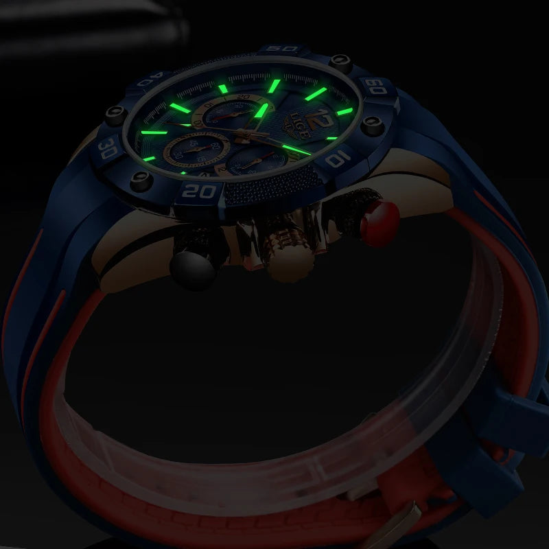 LIGE Luxury Men's Chronograph Watch — Waterproof Quartz Sport Timepiece