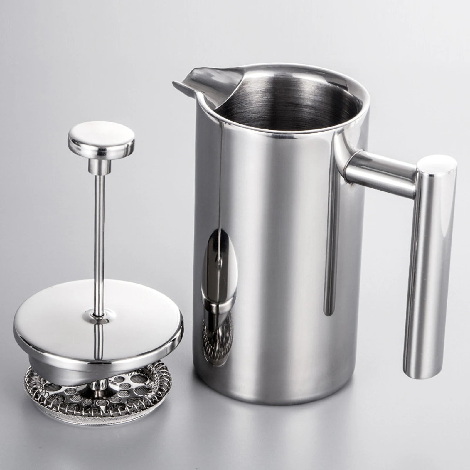 Stainless Steel French Press Coffee Maker — Insulated Double Walled Pot
