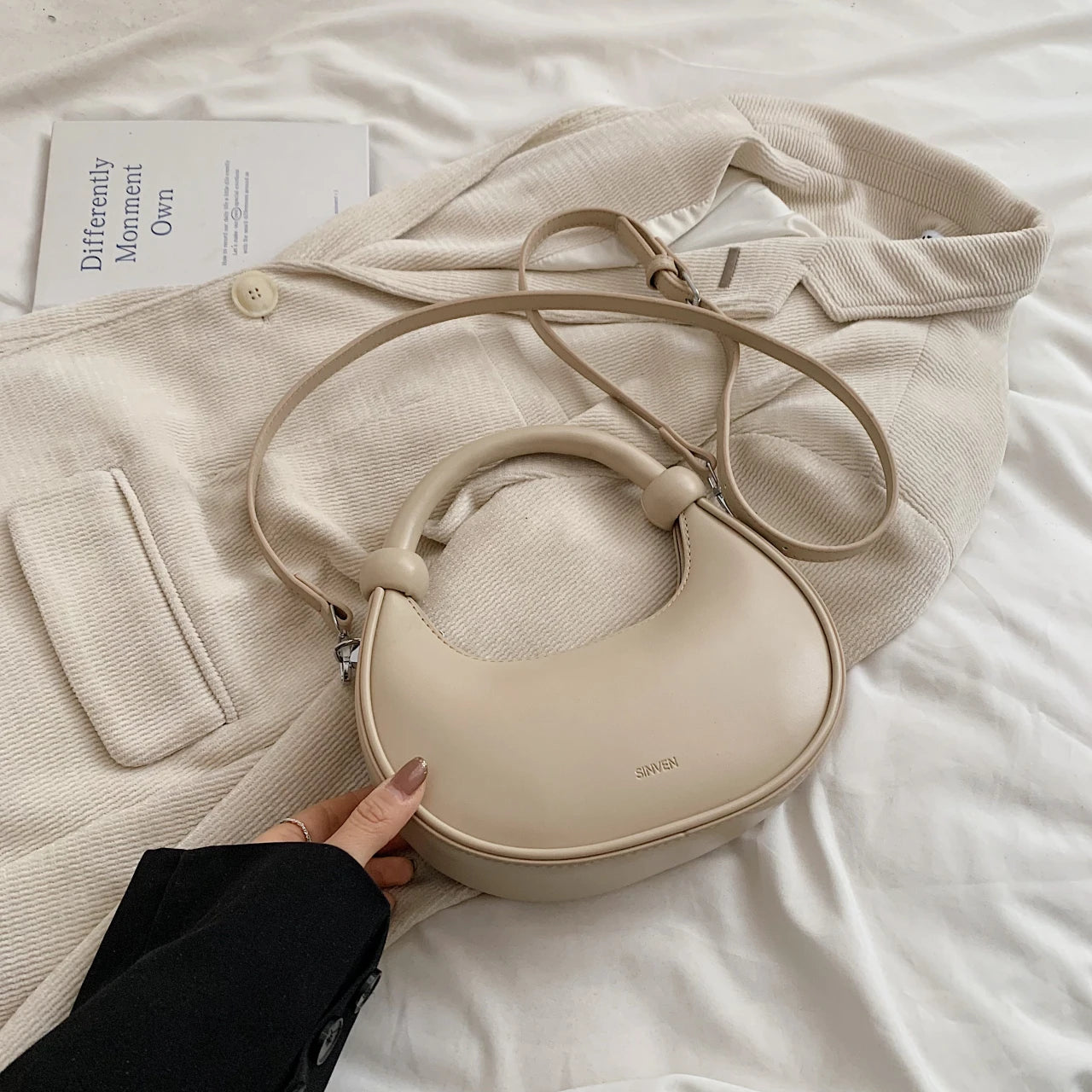 Half Moon Hobo Bag — Soft Leather Shoulder Bag & Crossbody Purse