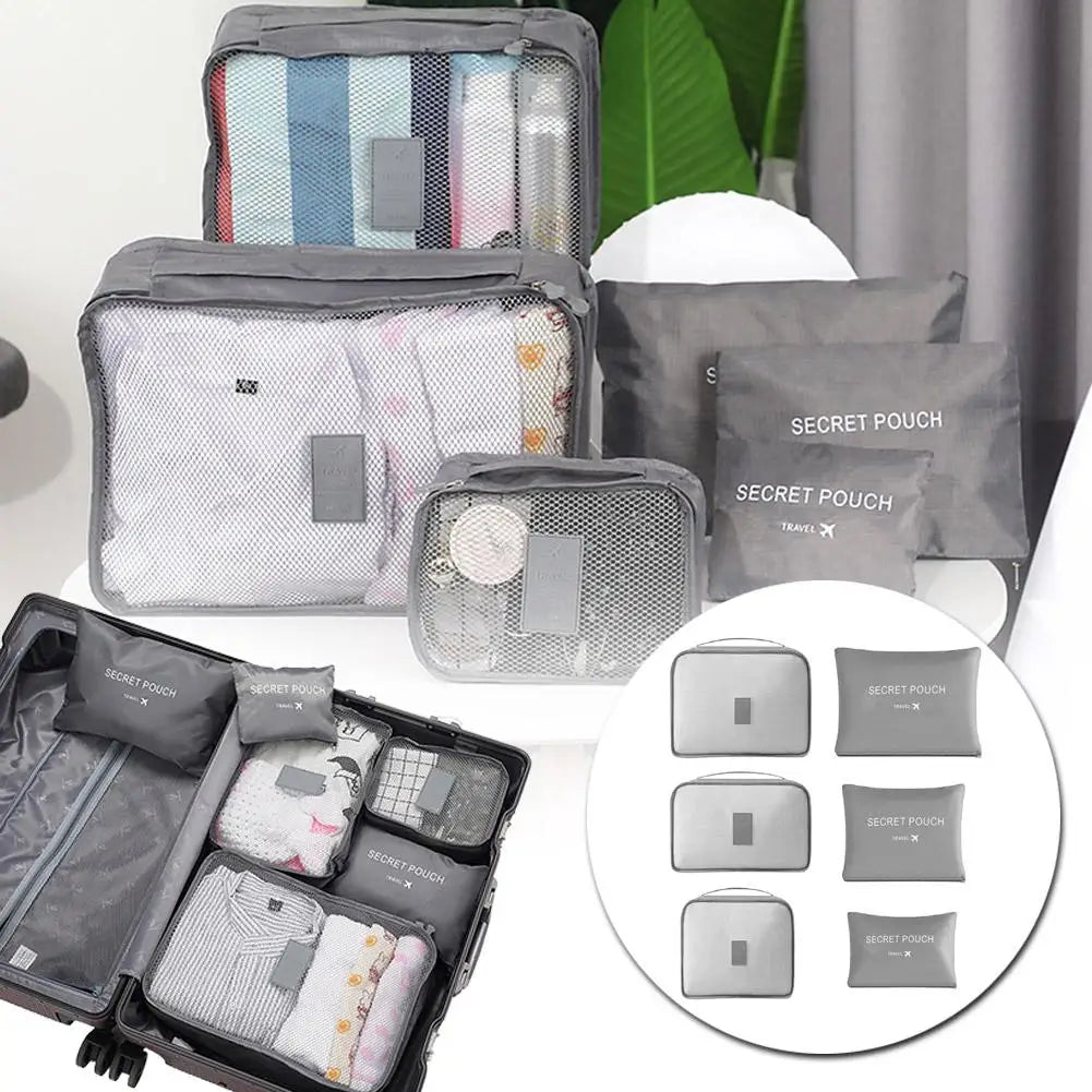 6-Piece Travel Packing Cube Set — Luggage Organizers for Clothes and Accessories