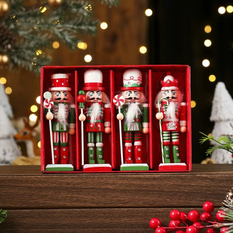 Nutcracker Soldier Ornaments — Decorative Wooden Pendants for Holiday Decor