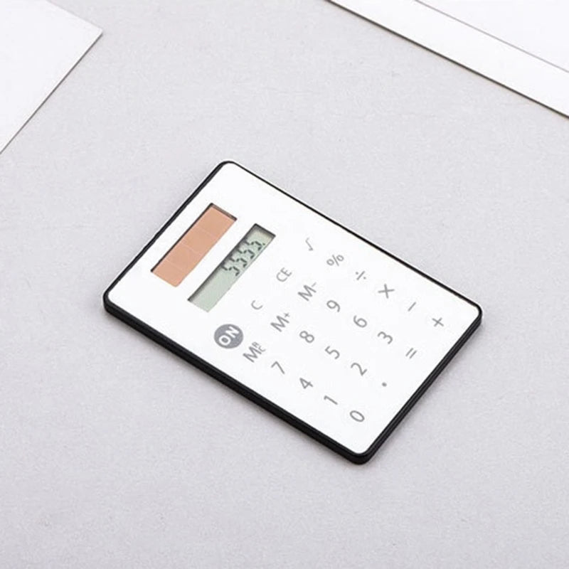 8-Digit Solar Powered Calculator — Quiet Operation & Portable Design