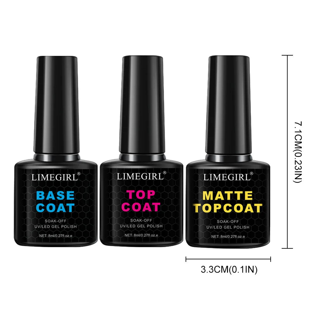 Limegirl Matte Top Coat — Professional Soak Off Nail Finish, 8ml