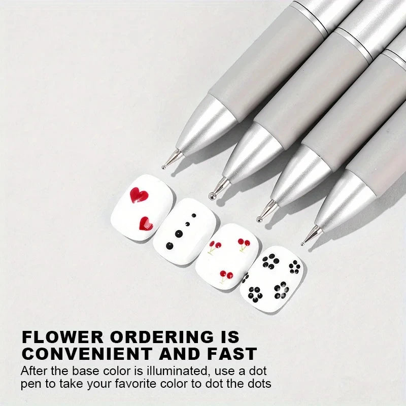 5-in-1 Nail Art Dotting Pen — Precision Manicure Design Tool Kit