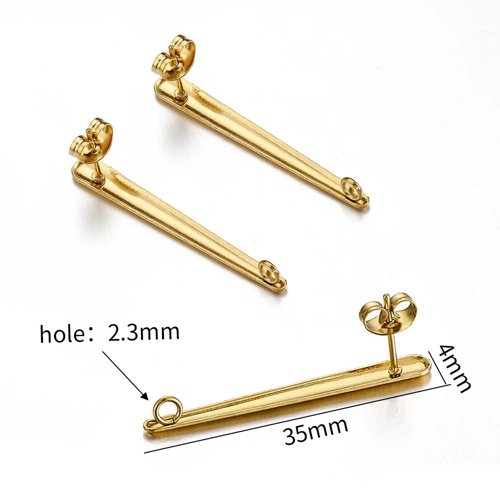 MINGXUAN Stainless Steel Earring Studs — DIY Jewelry Making Base Pins