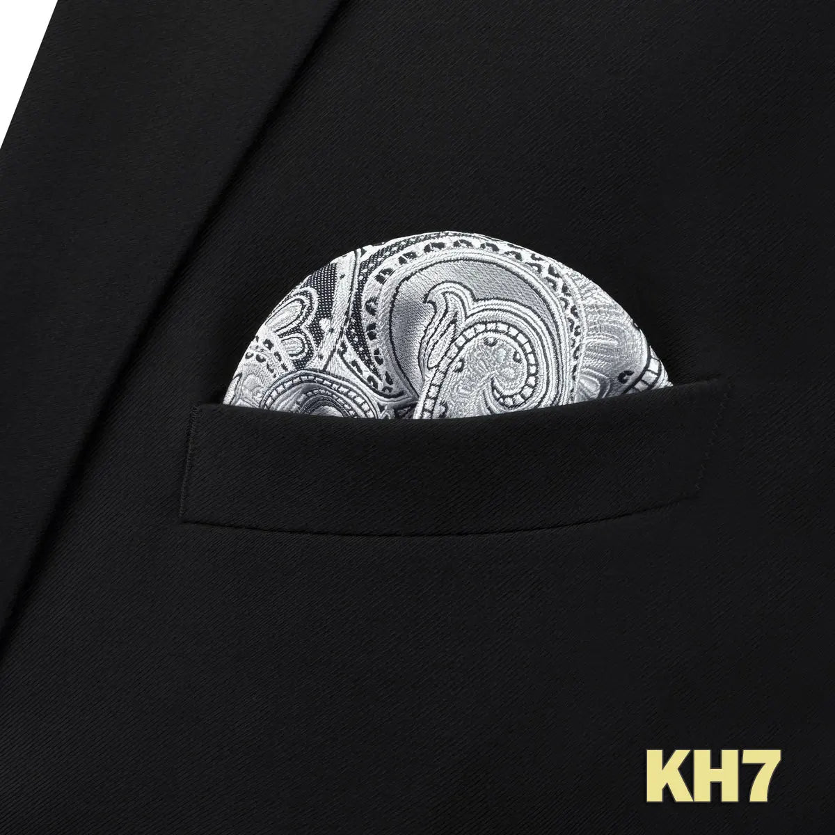 shlax&wing Men's Paisley Pocket Square — Elegant Microfiber Handkerchief for Suits
