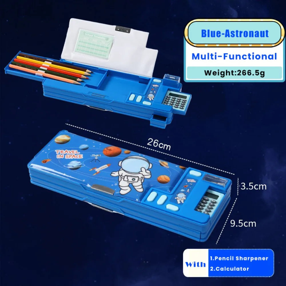 Pencil Case — Calculator, Sharpener, Fun Design