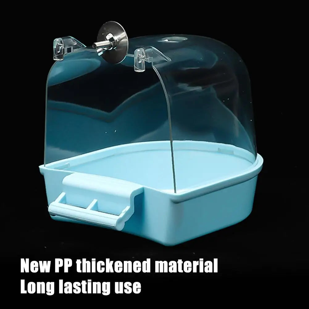 Clear Hanging Bird Bath — Easy-to-Clean Cage Shower for Small Pets