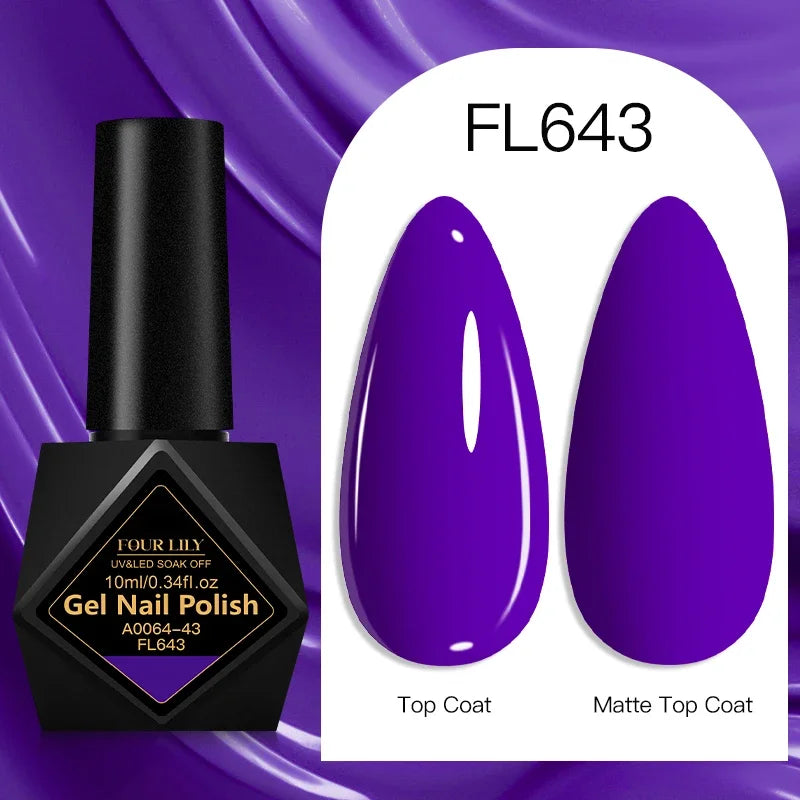 Four Lily Gel Nail Polish — Long Lasting Semi-Permanent Manicure Set