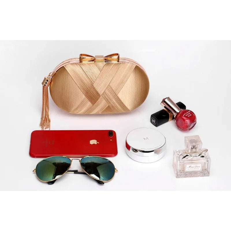 miflame Elegant Tassel Clutch Bag — Sparkling Evening Handbag for Weddings