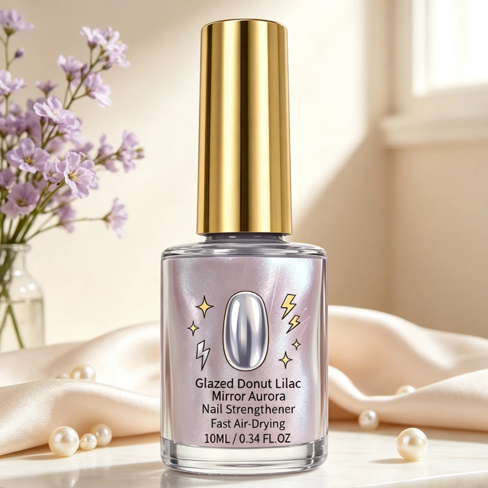 Mirror Aurora Nail Polish — Translucent Shimmer Lilac Purple, Quick Dry