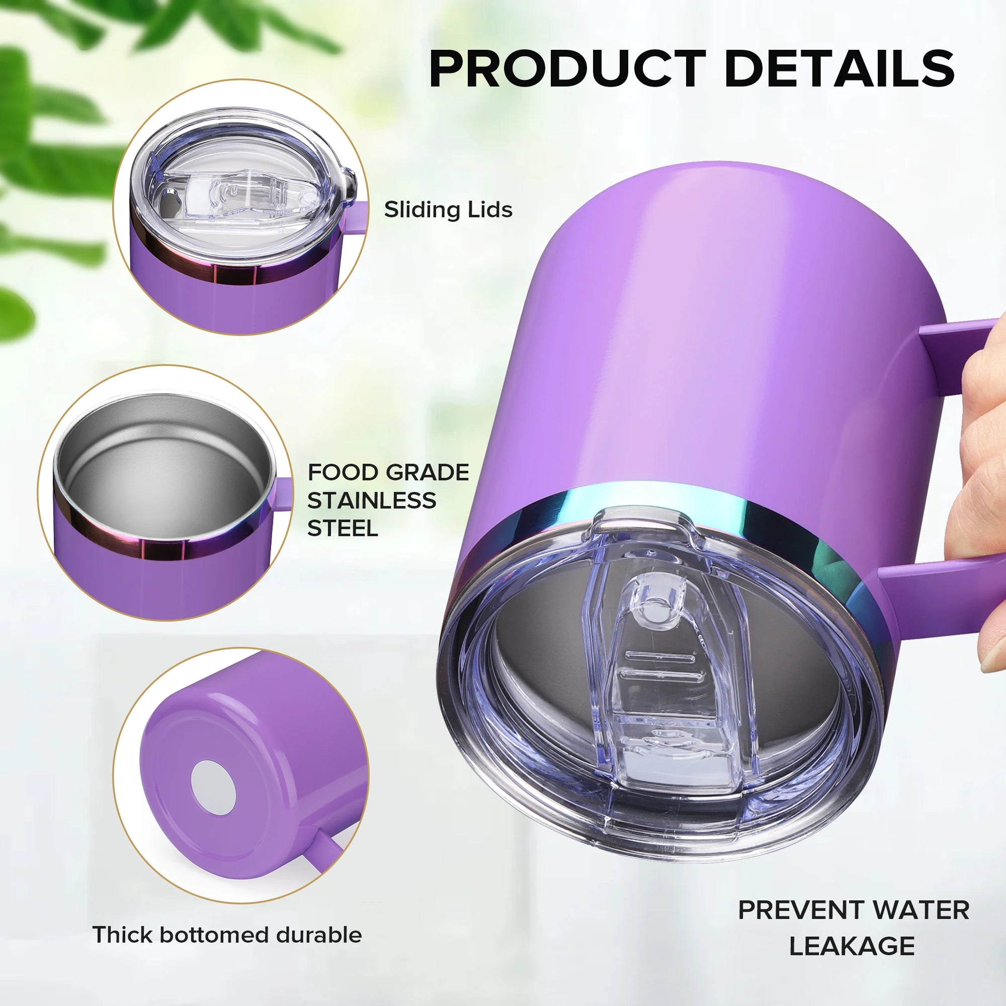 Fastsub Rainbow Coffee Cups — 12 Pack Insulated Stainless Steel Mugs