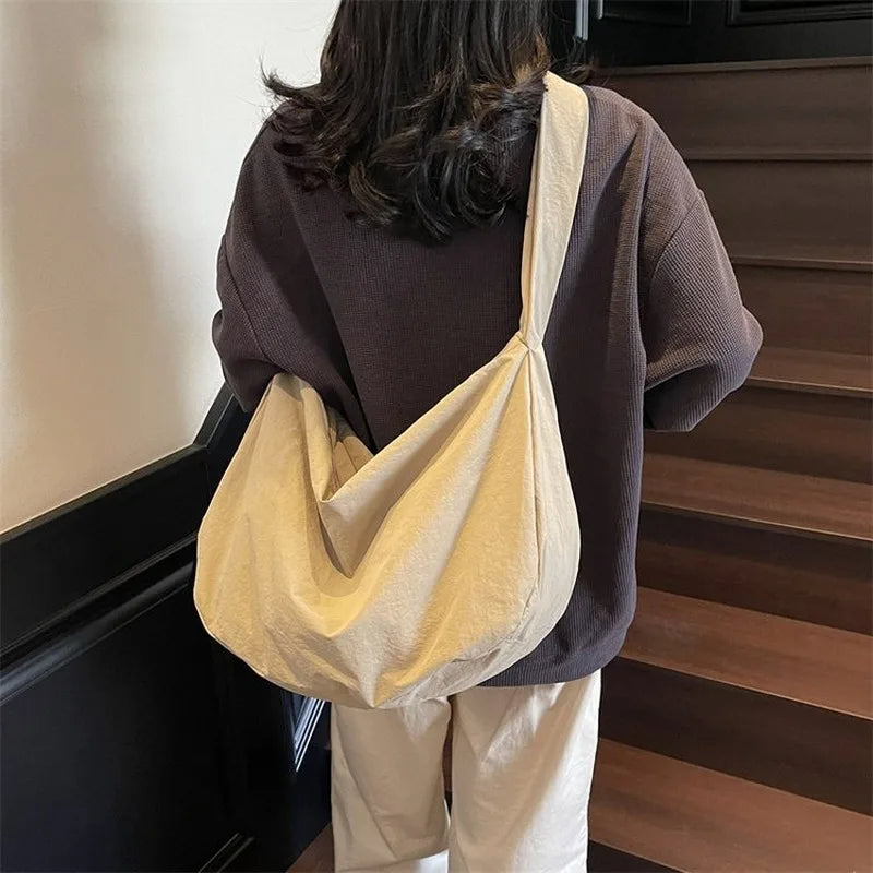 Large Soft Casual Crossbody Hobo Bag — Spacious Daily Carry for Women