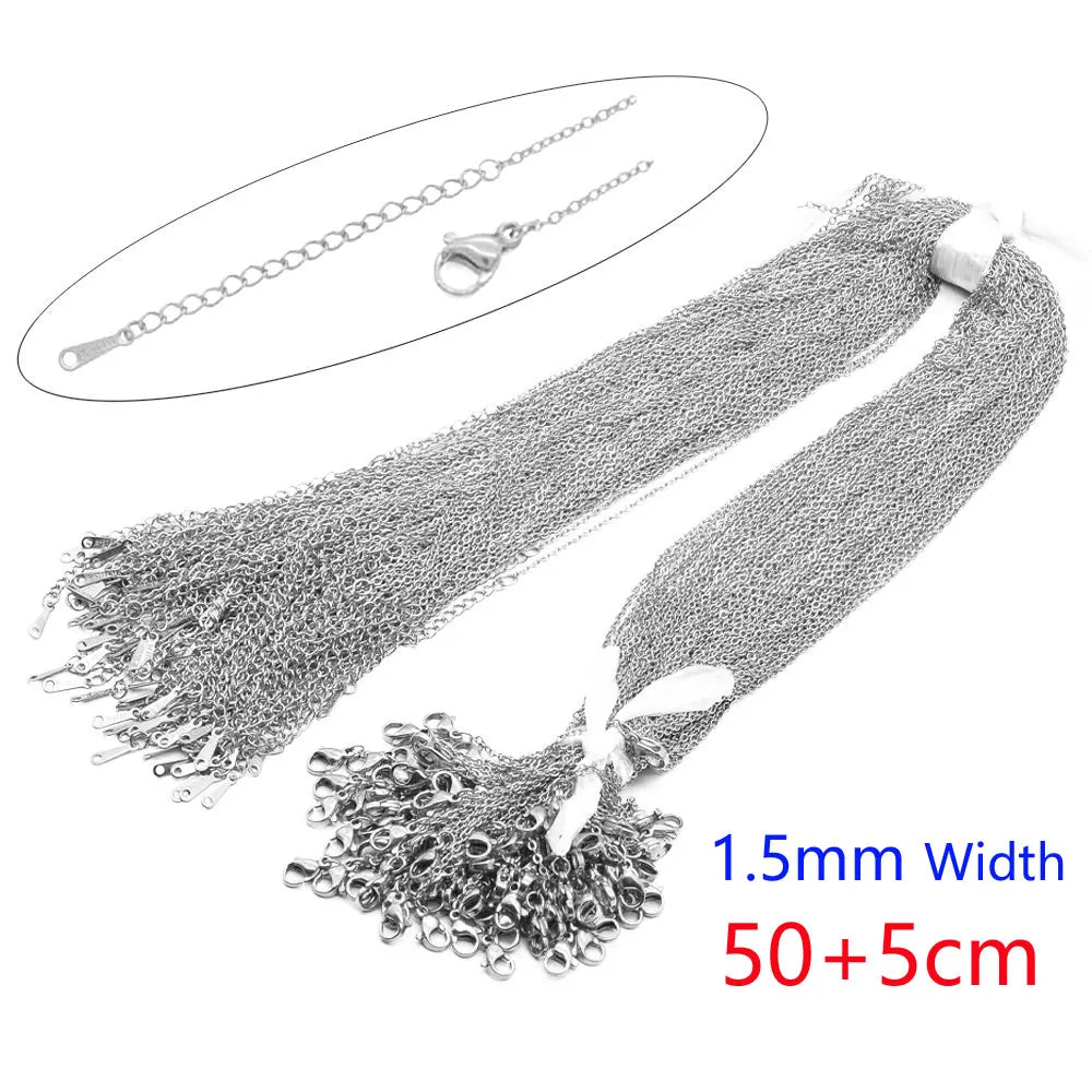 LAVIXMIA Stainless Steel Rolo Chain — Bulk 100pcs Jewelry Making Links