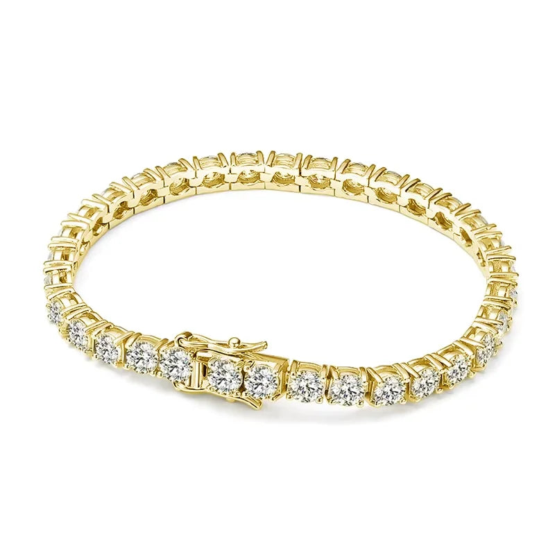 Knobspin Moissanite Tennis Bracelet — Elegant 925 Sterling Silver Jewelry